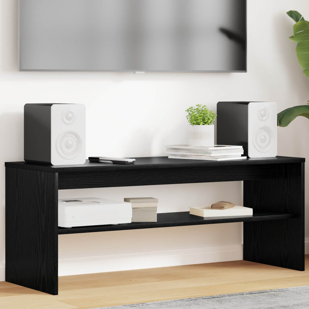 Produktbild för TV-skåp Svart Ek 100 x 35 x 40 cm Konstruerat trä