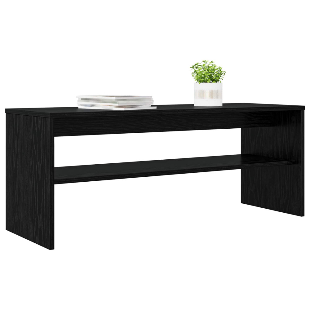 Produktbild för TV-skåp Svart Ek 100 x 35 x 40 cm Konstruerat trä