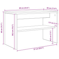 Produktbild för TV-skåp Svart Ek 60 x 30 x 40 cm Konstruerat trä