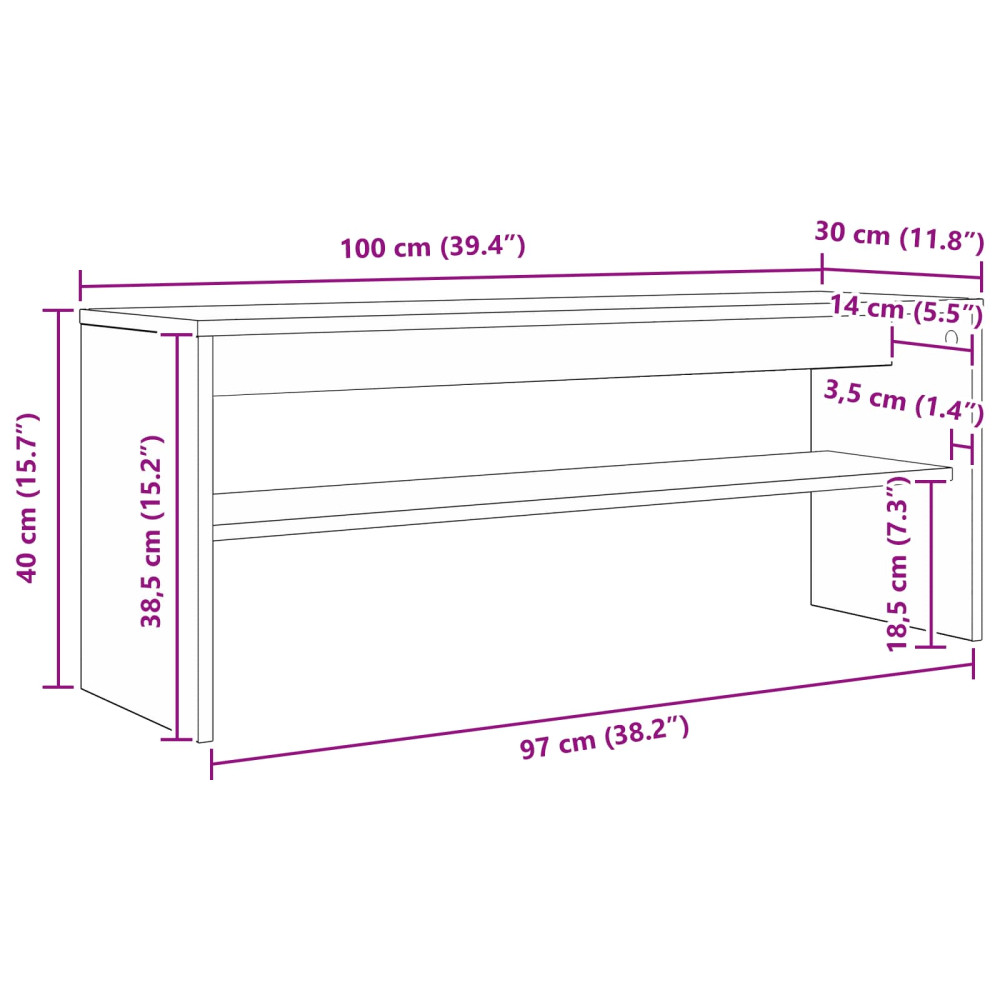 Produktbild för TV-skåp Vit 100 x 30 x 40 cm Konstruerat trä