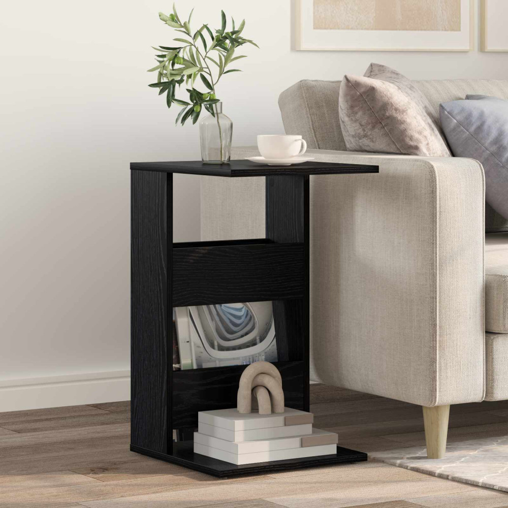 Produktbild för Sidobord Svart Ek 40 x 35 x 60,5 cm Konstruerat trä