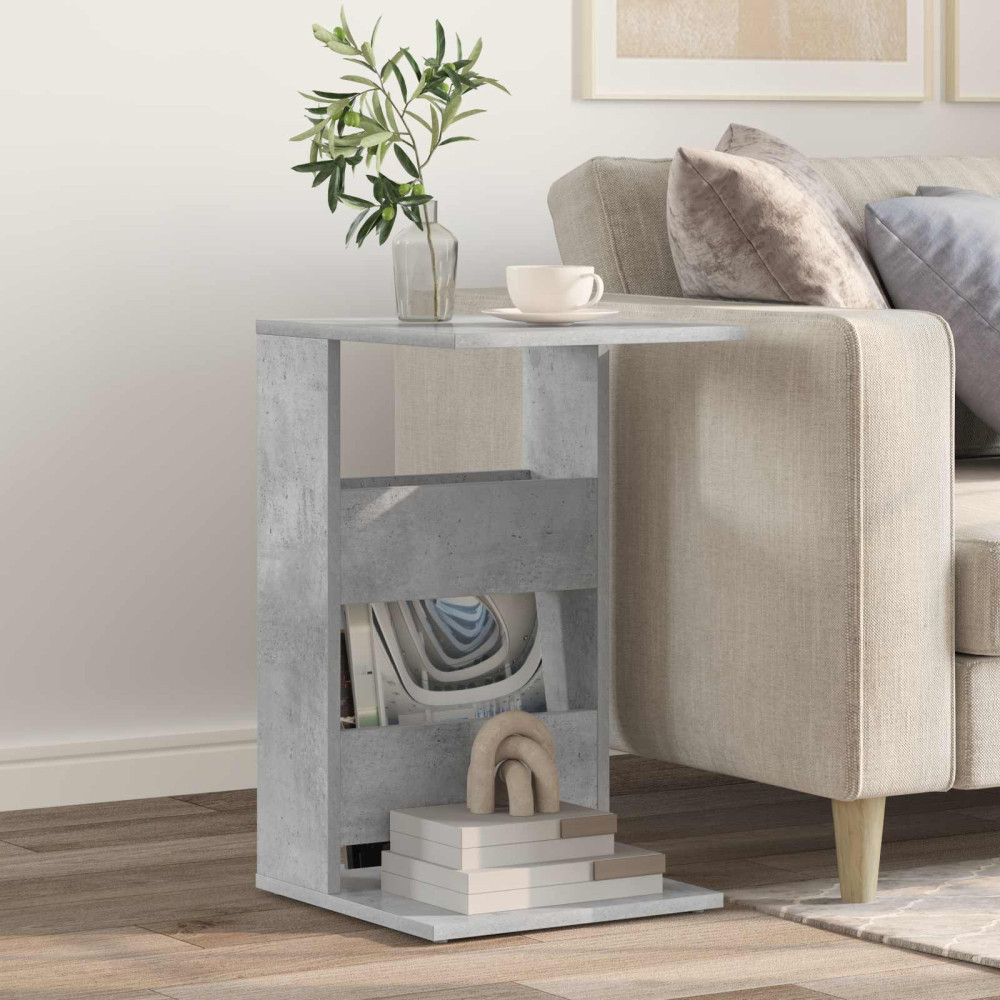 Produktbild för Sidobord Betonggrå 40 x 35 x 60,5 cm Konstruerat trä