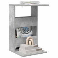 Produktbild för Sidobord Betonggrå 40 x 35 x 60,5 cm Konstruerat trä