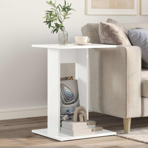 vidaXL Sidobord Vit 45 x 40 x 62,5 cm Konstruerat trä