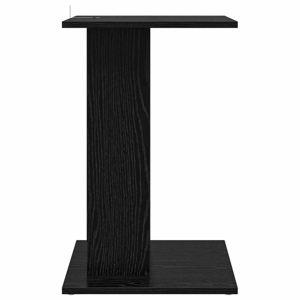 Produktbild för Sidobord Svart Ek 45 x 40 x 62,5 cm Konstruerat trä