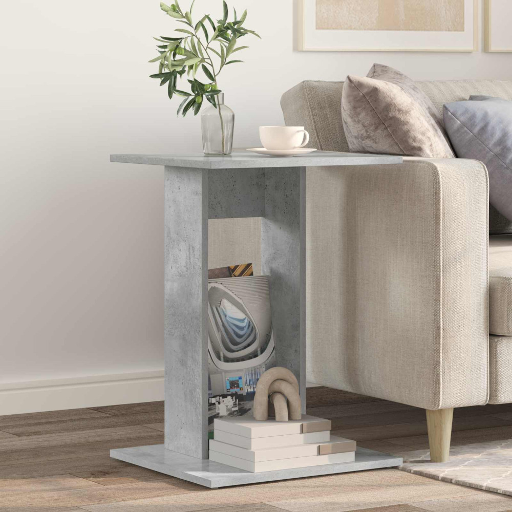 Produktbild för Sidobord Betonggrå 45 x 40 x 62,5 cm Konstruerat trä
