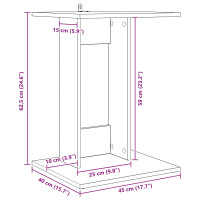 Produktbild för Sidobord Rökt ek 45 x 40 x 62,5 cm Konstruerat trä