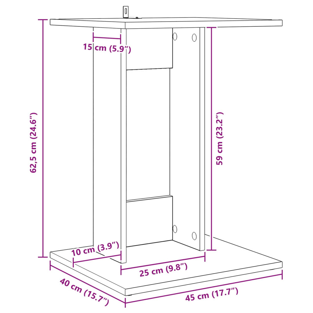 Produktbild för Sidobord Artisan Ek 45 x 40 x 62,5 cm Konstruerat trä