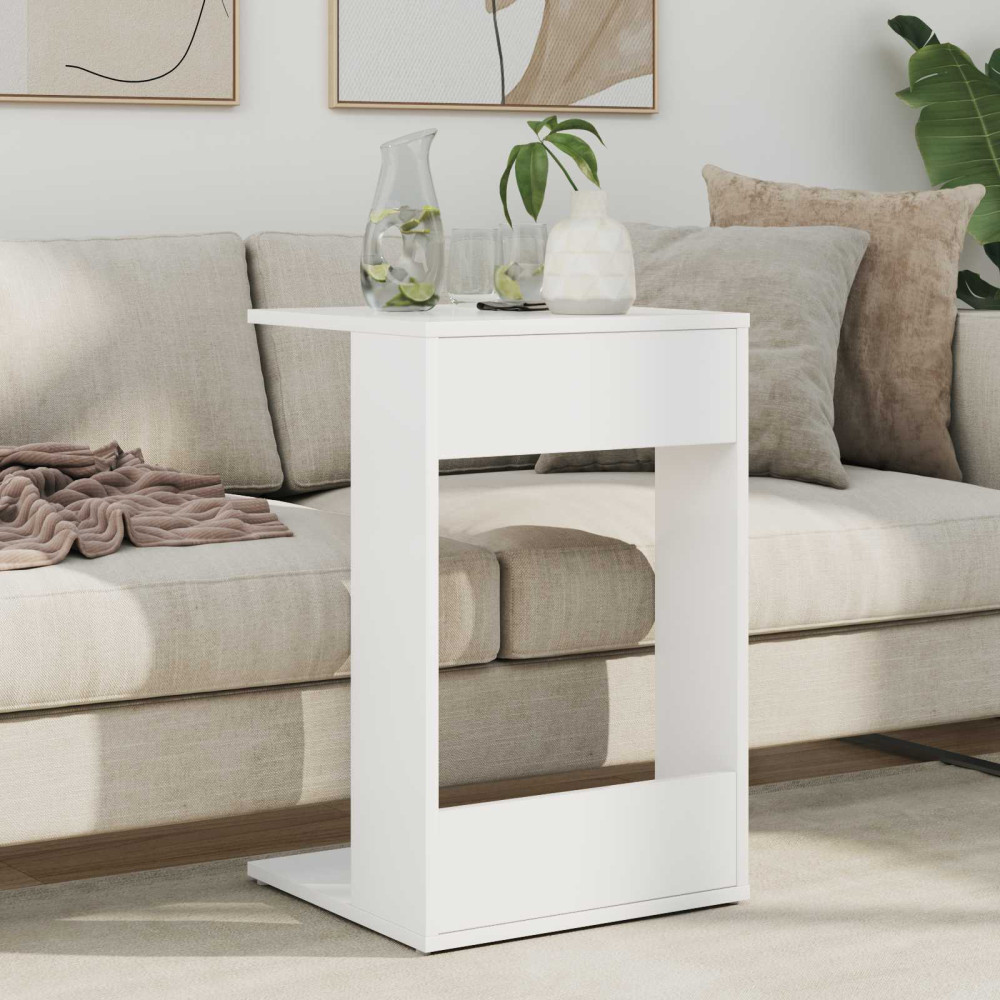 Produktbild för Sidobord Vit 40 x 38 x 62,5 cm Konstruerat trä