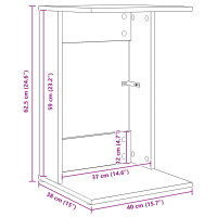 Produktbild för Sidobord Svart Ek 40 x 38 x 62,5 cm Konstruerat trä