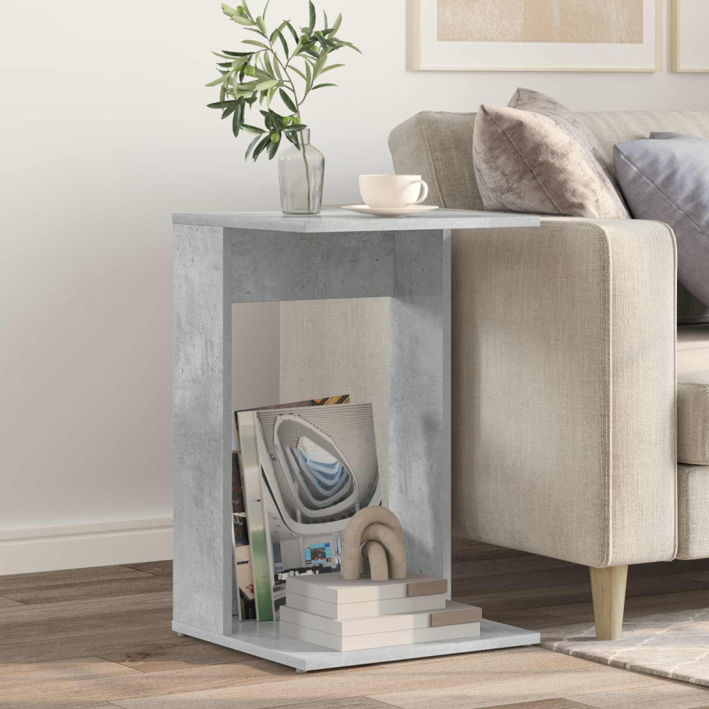Produktbild för Sidobord Betonggrå 40 x 38 x 62,5 cm Konstruerat trä