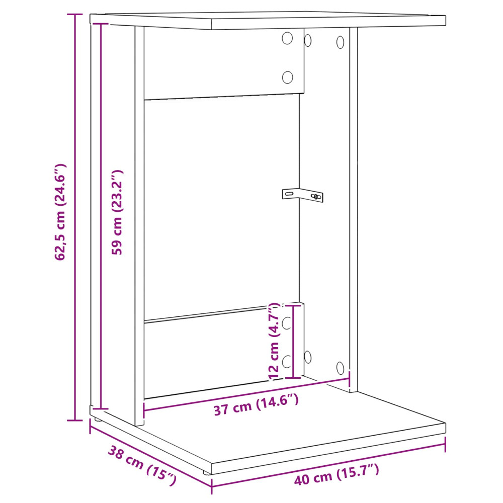 Produktbild för Sidobord Artisan Ek 40 x 38 x 62,5 cm Konstruerat trä