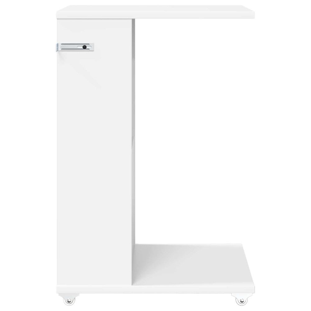 Produktbild för Sidobord med hjul Vit 40 x 35 x 60 cm Konstruerat trä