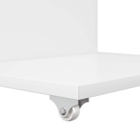 Produktbild för Sidobord med hjul Vit 40 x 35 x 60 cm Konstruerat trä