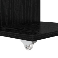 Produktbild för Sidobord med hjul Svart Ek 40 x 35 x 60 cm Konstruerat trä