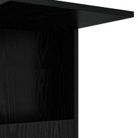 Produktbild för Sidobord med hjul Svart Ek 40 x 35 x 60 cm Konstruerat trä