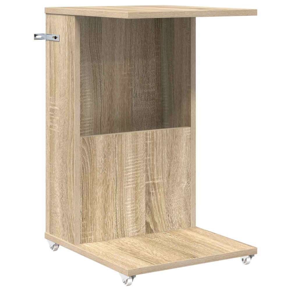 Produktbild för Sidobord med hjul Sonoma-ek 40 x 35 x 60 cm Konstruerat trä