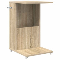 Produktbild för Sidobord med hjul Sonoma-ek 40 x 35 x 60 cm Konstruerat trä