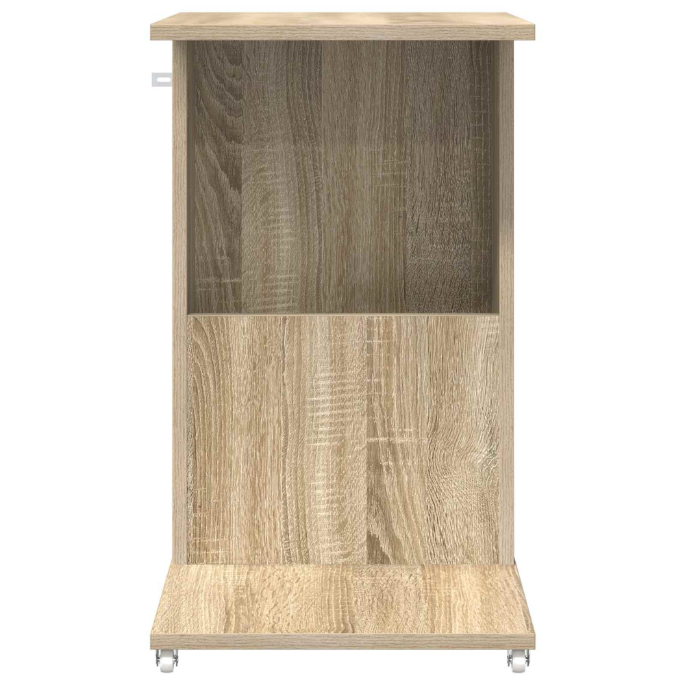 Produktbild för Sidobord med hjul Sonoma-ek 40 x 35 x 60 cm Konstruerat trä