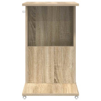 Produktbild för Sidobord med hjul Sonoma-ek 40 x 35 x 60 cm Konstruerat trä