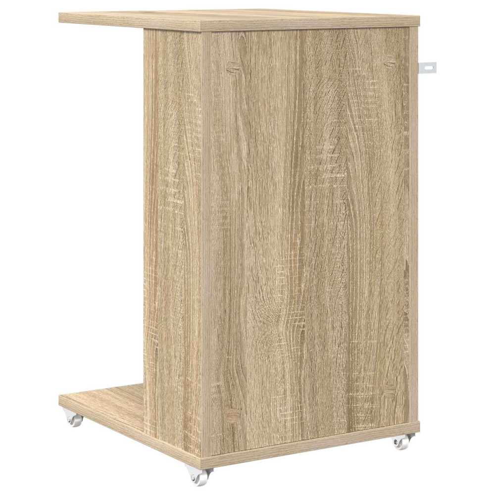 Produktbild för Sidobord med hjul Sonoma-ek 40 x 35 x 60 cm Konstruerat trä