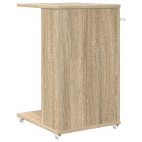 Produktbild för Sidobord med hjul Sonoma-ek 40 x 35 x 60 cm Konstruerat trä