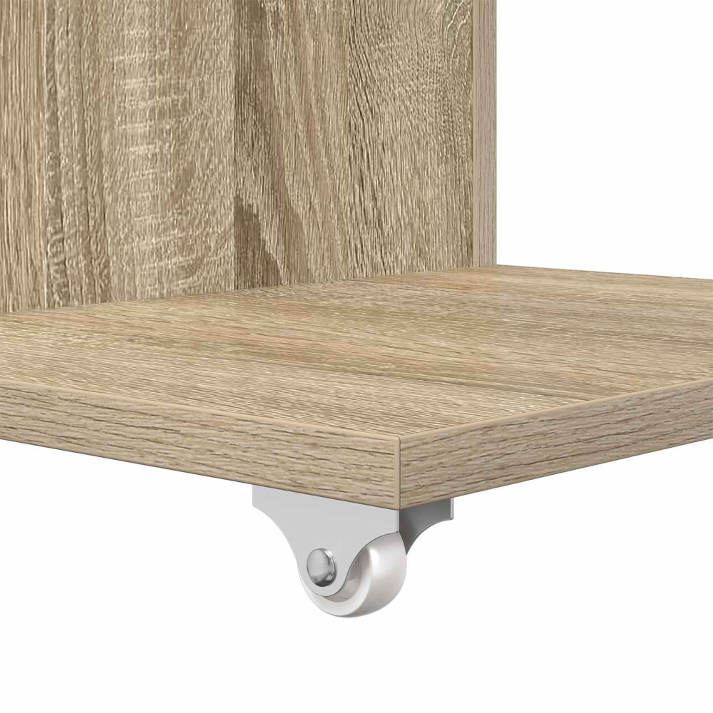 Produktbild för Sidobord med hjul Sonoma-ek 40 x 35 x 60 cm Konstruerat trä