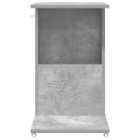 Produktbild för Sidobord med hjul Betonggrå 40 x 35 x 60 cm Konstruerat trä