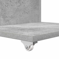 Produktbild för Sidobord med hjul Betonggrå 40 x 35 x 60 cm Konstruerat trä