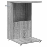 Produktbild för Sidobord med hjul Grå Sonoma 40 x 35 x 60 cm Konstruerat trä
