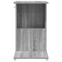 Produktbild för Sidobord med hjul Grå Sonoma 40 x 35 x 60 cm Konstruerat trä