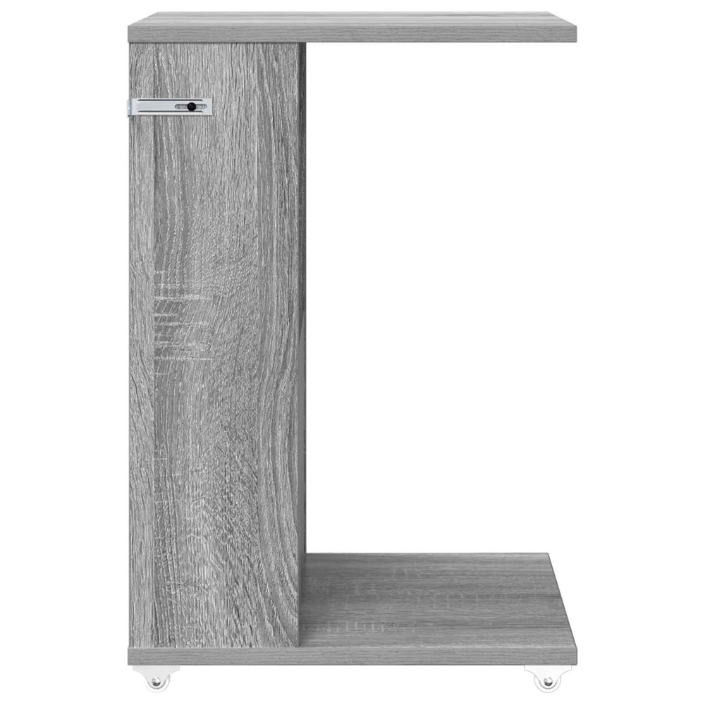 Produktbild för Sidobord med hjul Grå Sonoma 40 x 35 x 60 cm Konstruerat trä