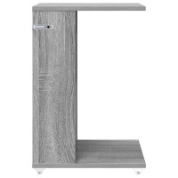 Produktbild för Sidobord med hjul Grå Sonoma 40 x 35 x 60 cm Konstruerat trä