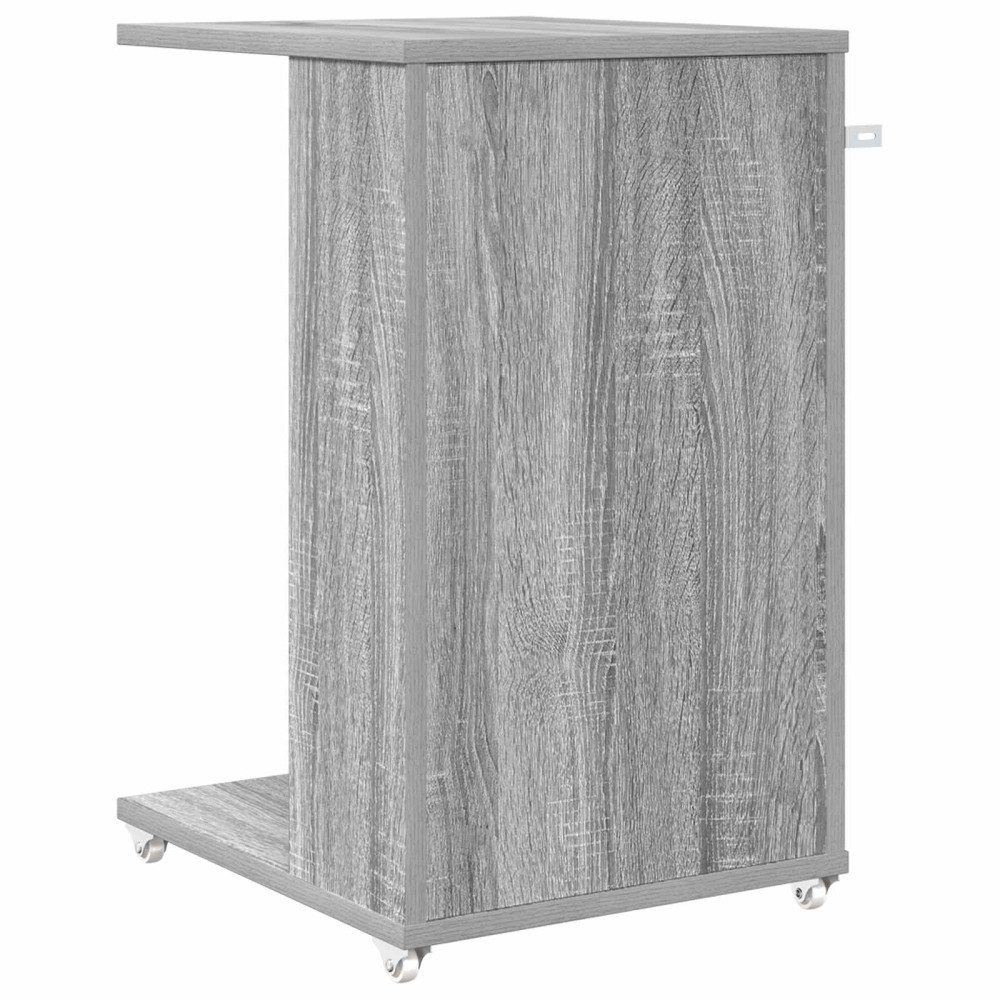 Produktbild för Sidobord med hjul Grå Sonoma 40 x 35 x 60 cm Konstruerat trä