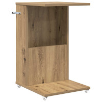 Produktbild för Sidobord med hjul Artisan Ek 40 x 35 x 60 cm Konstruerat trä