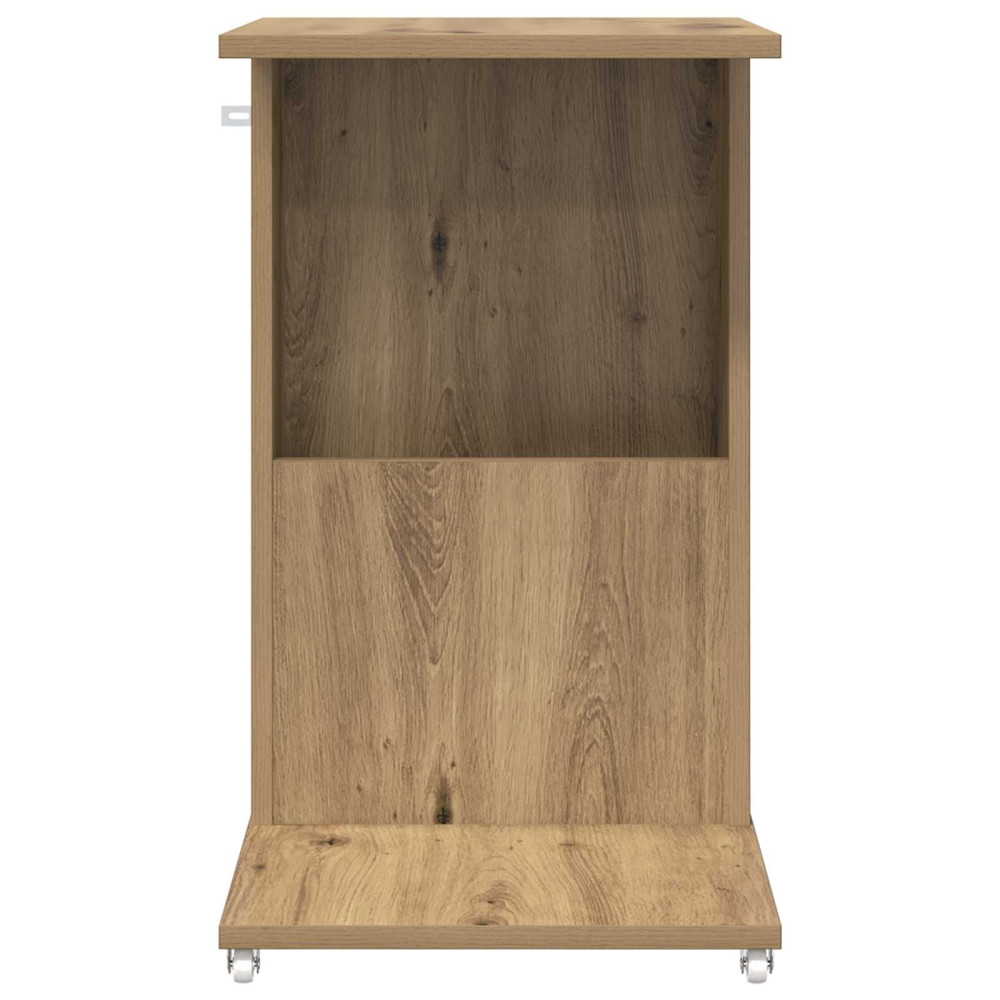 Produktbild för Sidobord med hjul Artisan Ek 40 x 35 x 60 cm Konstruerat trä