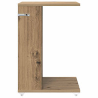 Produktbild för Sidobord med hjul Artisan Ek 40 x 35 x 60 cm Konstruerat trä