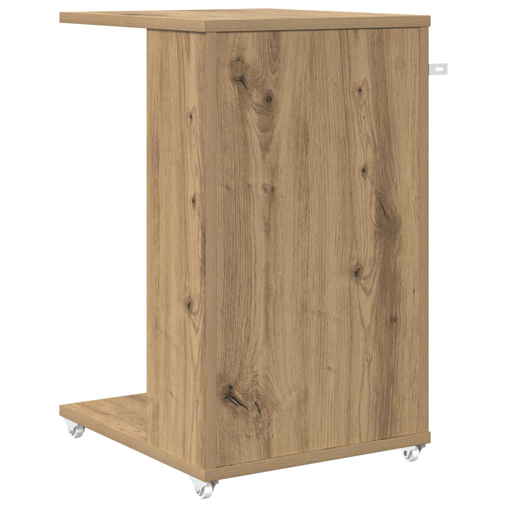 Produktbild för Sidobord med hjul Artisan Ek 40 x 35 x 60 cm Konstruerat trä