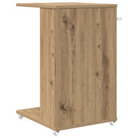 Produktbild för Sidobord med hjul Artisan Ek 40 x 35 x 60 cm Konstruerat trä