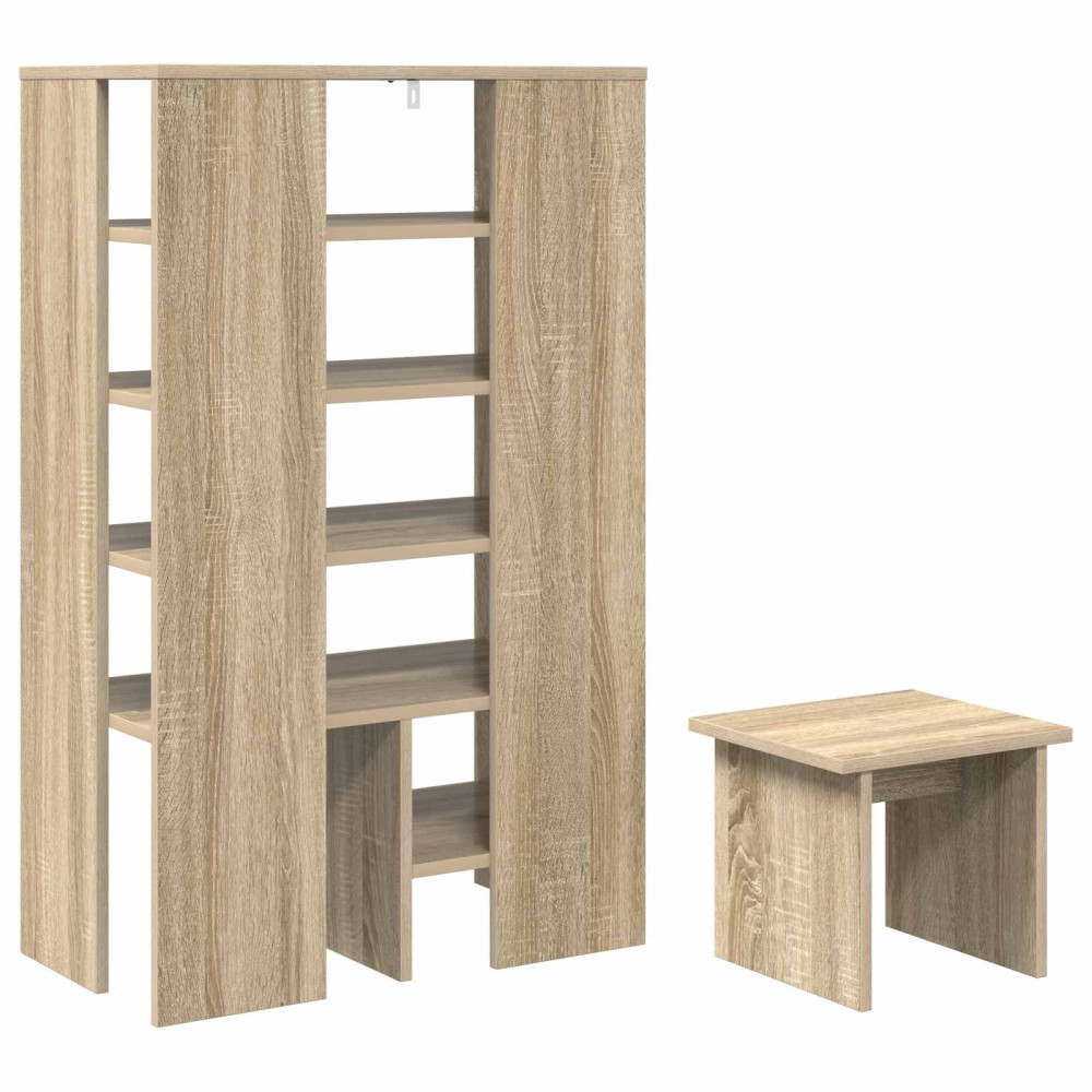 Produktbild för Skoskåp med hylla med lagring 2 pcs Sonoma-ek Konstruerat trä