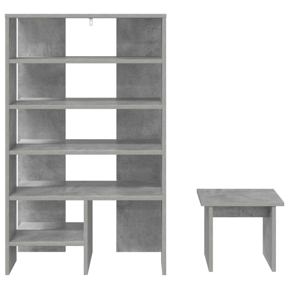Produktbild för Skoskåp med hylla med lagring 2 pcs Betonggrå Konstruerat trä