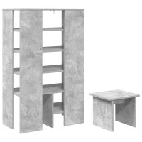 Produktbild för Skoskåp med hylla med lagring 2 pcs Betonggrå Konstruerat trä