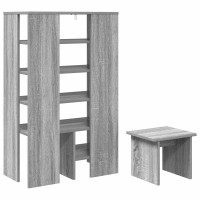 Produktbild för Skoskåp med hylla med lagring 2 pcs Grå Sonoma Konstruerat trä