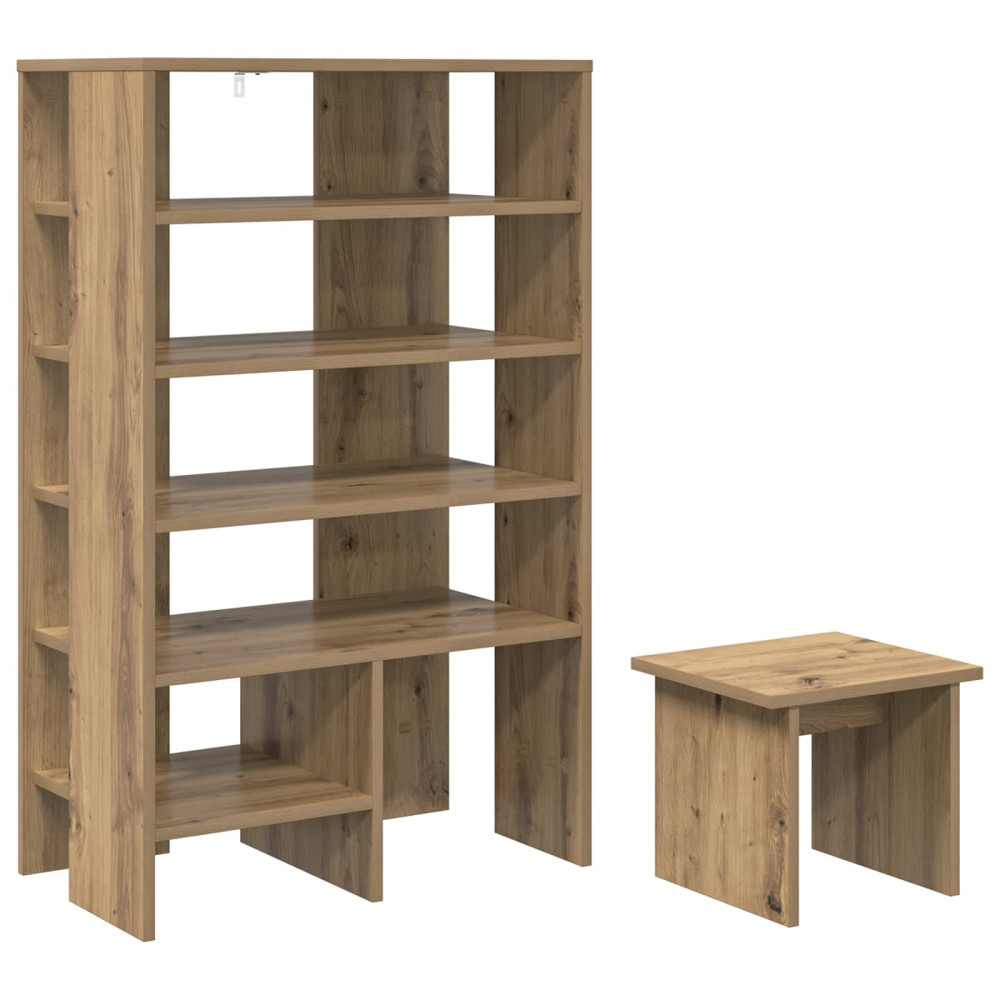 Produktbild för Skoskåp med hylla med lagring 2 pcs Artisan Ek Konstruerat trä