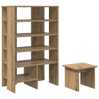 Produktbild för Skoskåp med hylla med lagring 2 pcs Artisan Ek Konstruerat trä