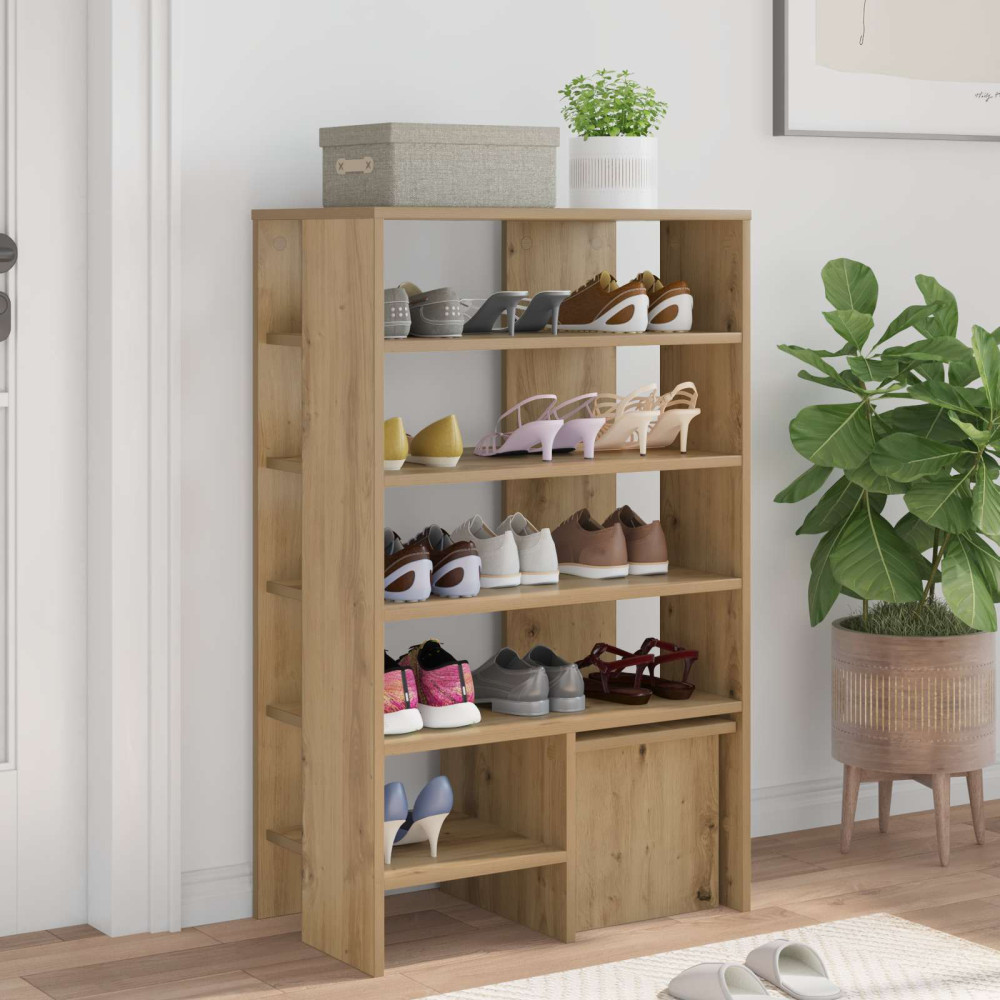 Produktbild för Skoskåp med hylla med lagring 2 pcs Artisan Ek Konstruerat trä