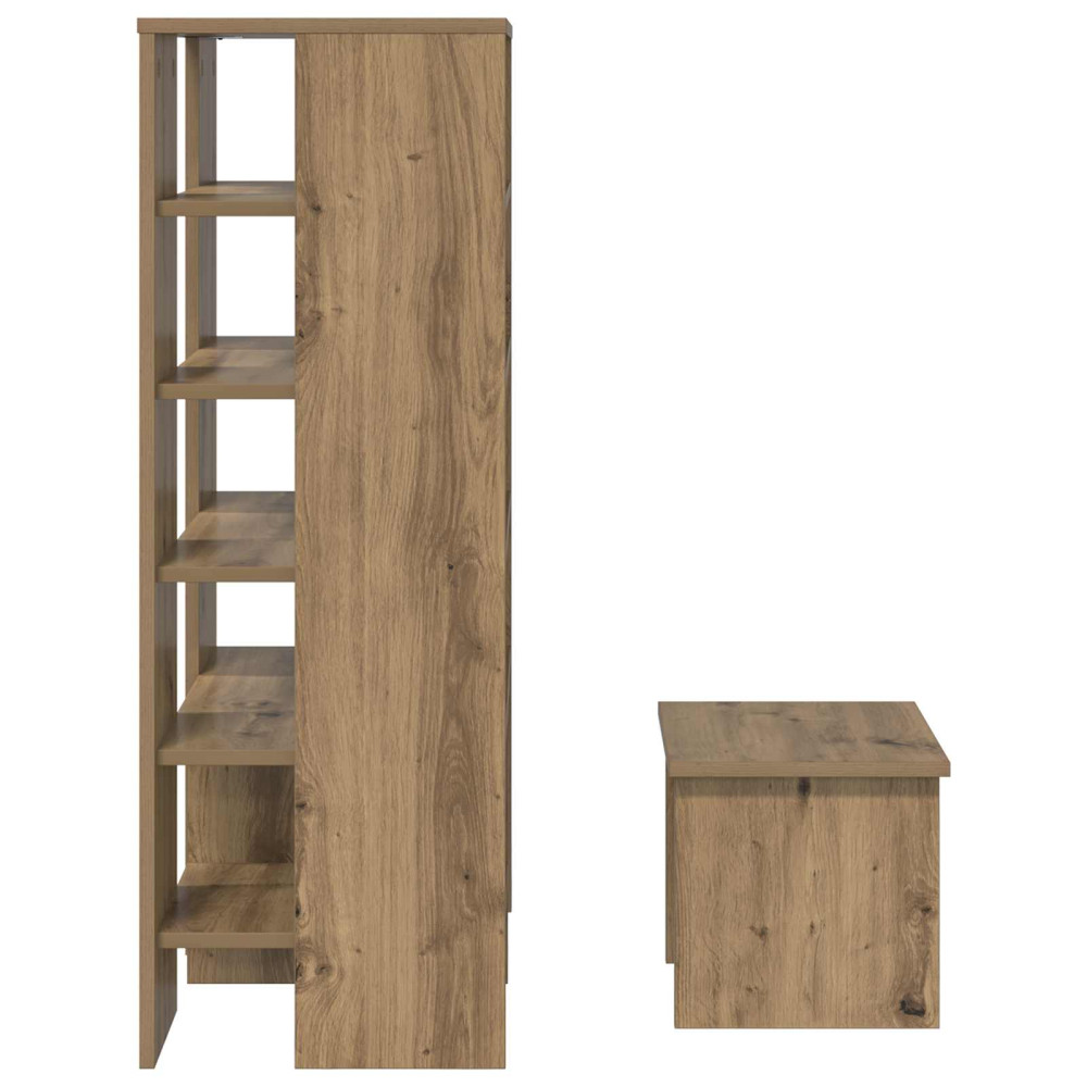 Produktbild för Skoskåp med hylla med lagring 2 pcs Artisan Ek Konstruerat trä