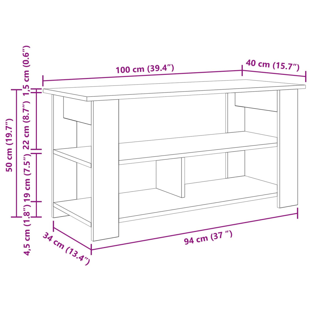 Produktbild för TV-ställ 100 x 40 x 50 cm Artisan Ek