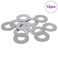 Produktbild för Skivor 12 pcs Silver 16 x 16 x 1,5 cm Järn