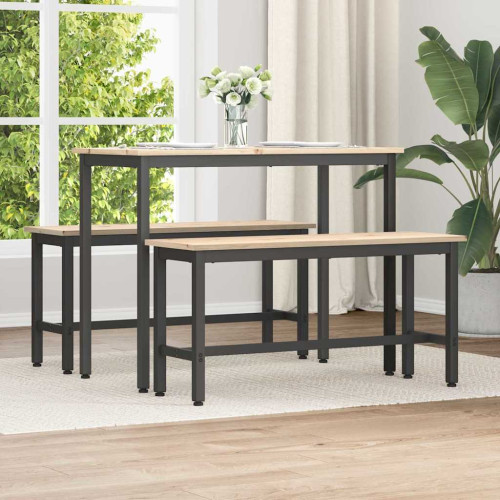 vidaXL Matbänkar 2 pcs Naturfärg 100 x 32,5 x 49 cm Massivt furuträ